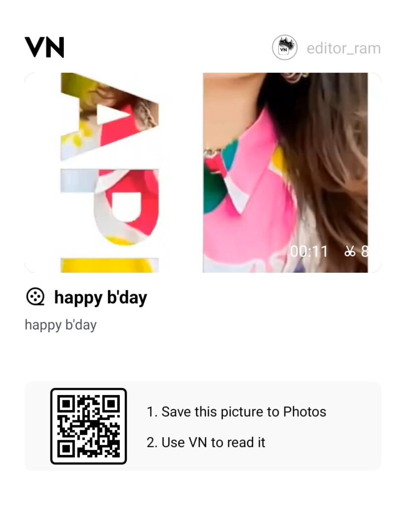 VN Birthday Templates QR Codes