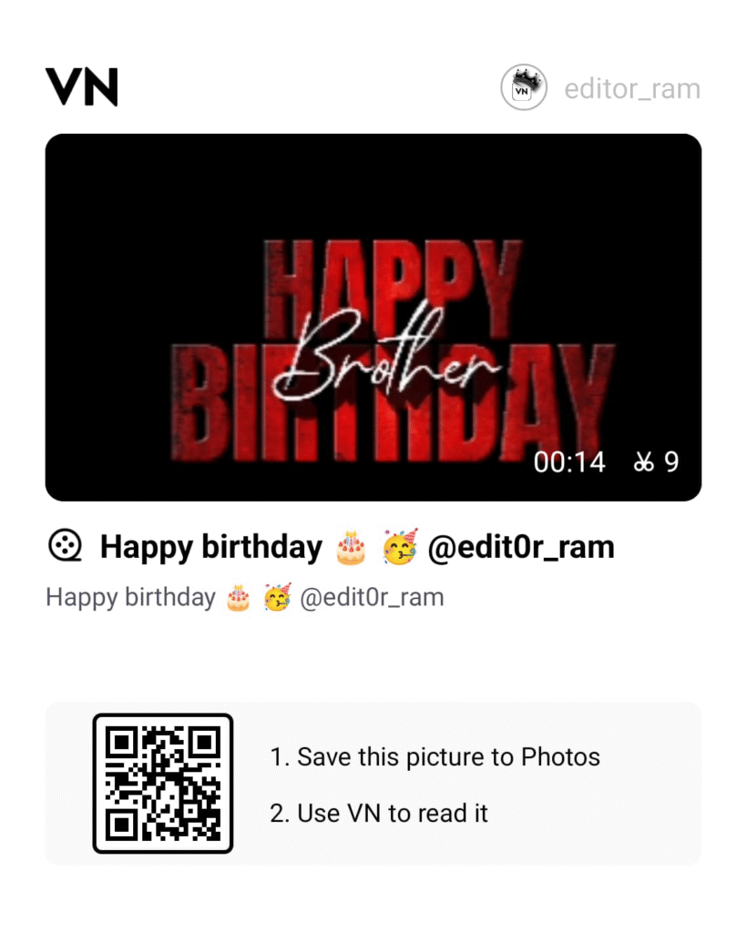 VN Birthday Templates QR Codes